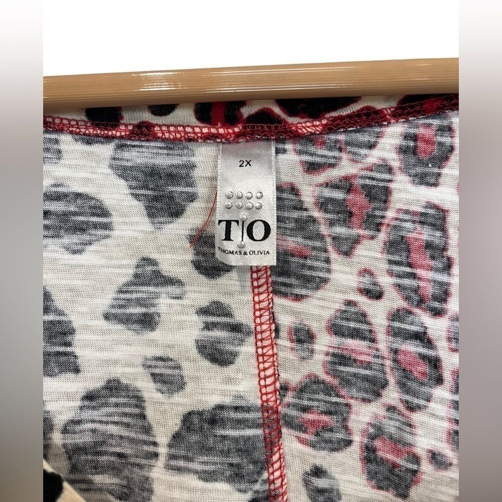 Thomas & Olivia Size 2x Animal Print 90s Y2K Vibes Shirt Blouse Floral - Picture 6 of 6